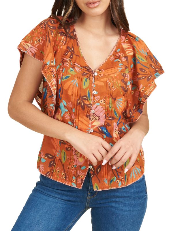 Daniel Rainn Floral Button Down Top